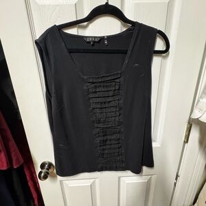 ZOZO Black Sleeveless Ruffle-Front Blouse